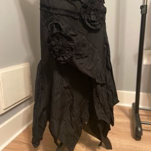 Black boho-style skirt
